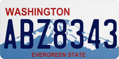 WA license plate ABZ8343