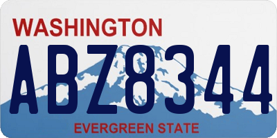 WA license plate ABZ8344