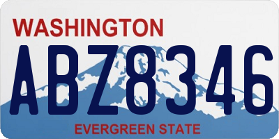 WA license plate ABZ8346