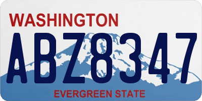 WA license plate ABZ8347
