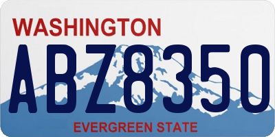 WA license plate ABZ8350