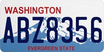 WA license plate ABZ8356