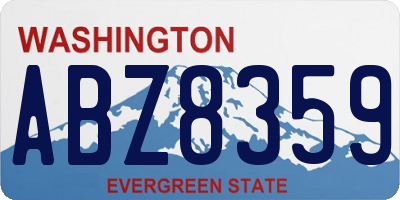 WA license plate ABZ8359