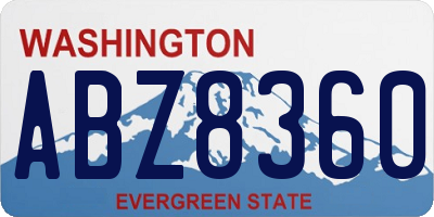 WA license plate ABZ8360