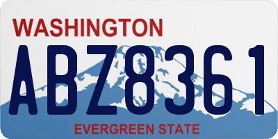WA license plate ABZ8361