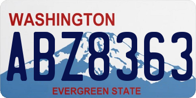 WA license plate ABZ8363