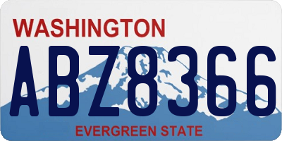 WA license plate ABZ8366
