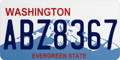 WA license plate ABZ8367