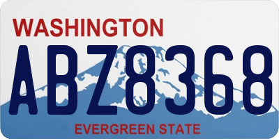 WA license plate ABZ8368