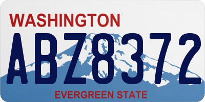 WA license plate ABZ8372