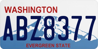 WA license plate ABZ8377
