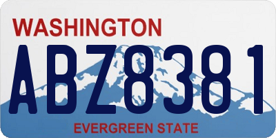 WA license plate ABZ8381
