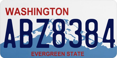 WA license plate ABZ8384