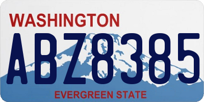 WA license plate ABZ8385