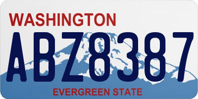 WA license plate ABZ8387