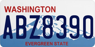 WA license plate ABZ8390