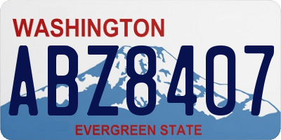 WA license plate ABZ8407