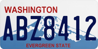 WA license plate ABZ8412