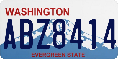 WA license plate ABZ8414