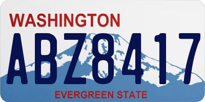 WA license plate ABZ8417