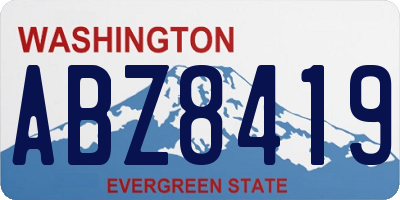 WA license plate ABZ8419