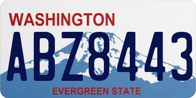 WA license plate ABZ8443