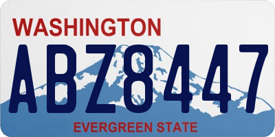 WA license plate ABZ8447