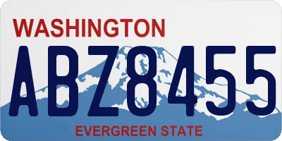 WA license plate ABZ8455