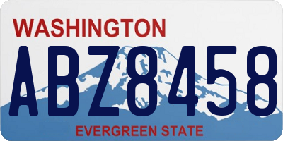 WA license plate ABZ8458