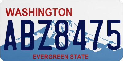 WA license plate ABZ8475