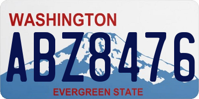 WA license plate ABZ8476