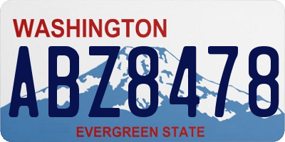 WA license plate ABZ8478
