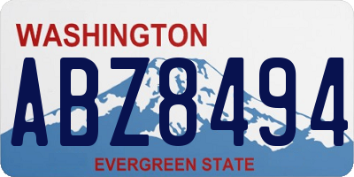 WA license plate ABZ8494