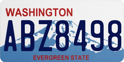 WA license plate ABZ8498