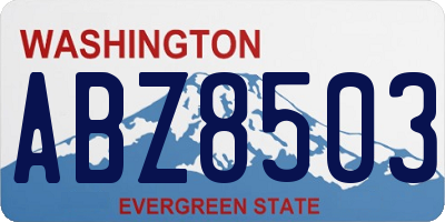 WA license plate ABZ8503