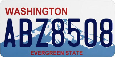 WA license plate ABZ8508