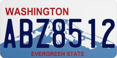 WA license plate ABZ8512