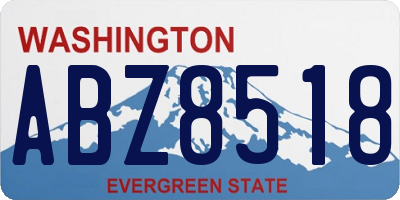 WA license plate ABZ8518
