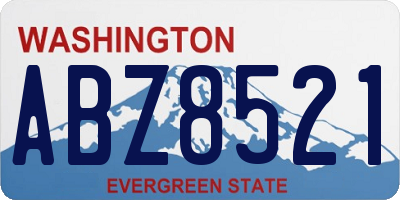 WA license plate ABZ8521