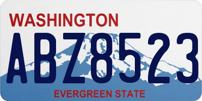 WA license plate ABZ8523