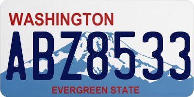 WA license plate ABZ8533