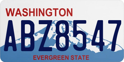 WA license plate ABZ8547