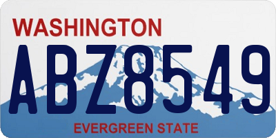 WA license plate ABZ8549
