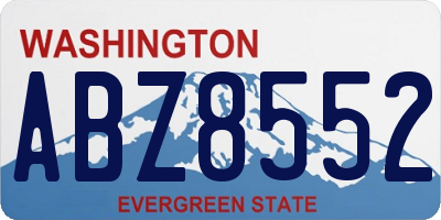 WA license plate ABZ8552