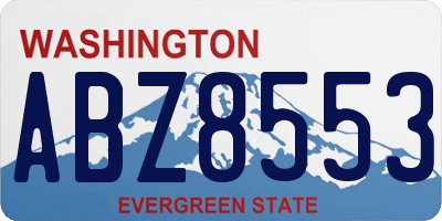 WA license plate ABZ8553