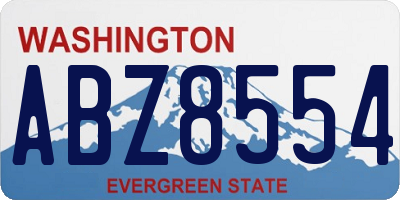 WA license plate ABZ8554