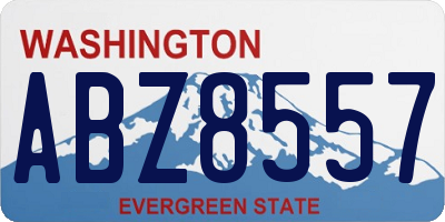 WA license plate ABZ8557