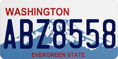 WA license plate ABZ8558