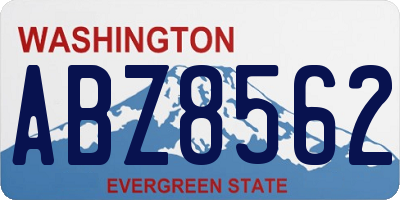 WA license plate ABZ8562