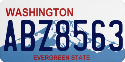 WA license plate ABZ8563